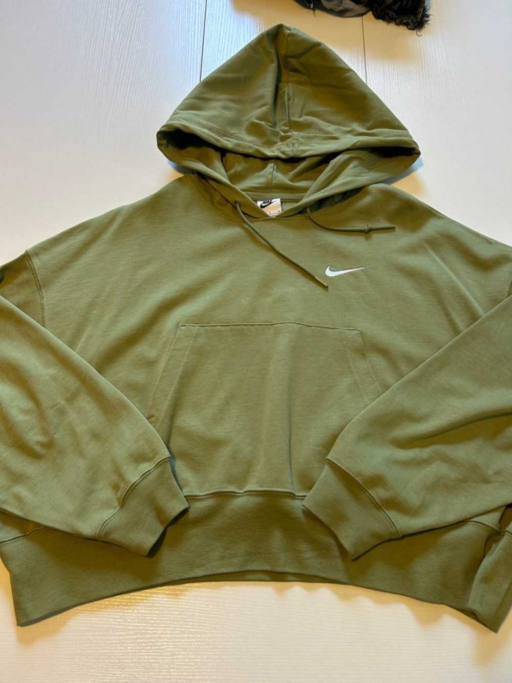 Nike Olive Green Hoodie with White Swoosh